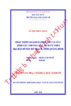 Phát triển doanh nghiệp nhỏ và vừa lĩnh vực thương mại, dịch vụ trên địa bàn huyện bố trạch, tỉnh quảng bình