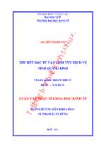 Thu hút đầu tư vào lĩnh vực dịch vụ tỉnh quảng bình .