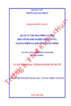 Quản lý thu bảo hiểm xã hội đối với doanh nghiệp nhỏ và vừa tại bảo hiểm xã hội tỉnh quảng bình