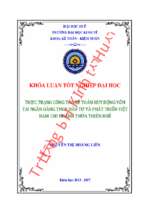 Thực trạng công tác kế toán huy động vốn tại ngân hàng tmcp đầu tư và phát triển việt nam  chi nhánh thừa thiên huế