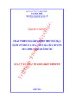 Phát triển doanh nghiệp thương mại dịch vụ nhỏ và vừa trên địa bàn gio linh   quảng trị