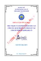 Thực trạng và giải pháp nhằm nâng cao công tác quản trị nguồn nhân lực tại công ty tnhh du lịch lăng cô