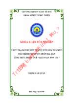 Thực trạng thu hút nguồn vốn của tổ chức phi chính phủ (ngo) trên địa bàn tỉnh thừa thiên huế  giai đoạn 2014   2017