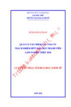 Quản lý tài chính tại công ty trách nhiệm hữu hạn một thành viên lâm nghiệp triệu hải.