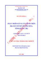 Phát triển sản xuất chuối trên địa bàn huyện hướng hóa, tỉnh quảng trị
