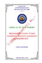 Thẩm định dự án đầu tư khu tái định cư kim long giai đoạn 5 thành phố huế