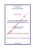 Quản lý tài chính từ đất đai trên địa bàn huyện cam lộ, tỉnh quảng trị