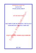 Phát triển nghề truyền thống trên địa bàn thành phố huế, tỉnh thừa thiên huế.