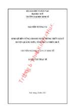 Sinh kế bền vững cho hộ nuôi trồng thủy sản ở huyện quảng điền, tỉnh thừa thiên huế.