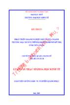 Phát triển doanh nghiệp nhỏ và vừa ngành thương mại, dịch vụ trên địa bàn thành phố mỹ tho, tỉnh tiền giang.