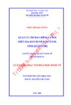 Quản lý chi bảo hiểm xã hội trên địa bàn huyện gio linh, tỉnh quảng trị