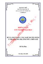 Phát triển làng nghề truyền thống ở thị xã hương trà tỉnh thừa thiên huế
