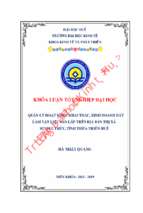 Quản lý hoạt động khai thác, kinh doanh đất làm vật liệu san lấp trên địa bàn thị xã hương thủy, tỉnh thừa thiên huế