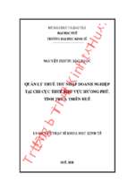 Quản lý thuế thu nhập doanh nghiệp tại chi cục thuế khu vực hương phú, tỉnh thừa thiên huế