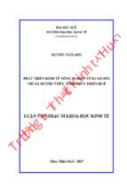 Phát triển kinh tế nông nghiệp vùng gò đồi thị xã hương thủy, tỉnh thừa thiên huế