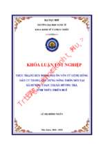 Thực trạng huy động nguồn vốn từ cộng đồng dân cư trong xây dựng nông thôn mới tại xã hương toàn, thị xã hương trà, tỉnh thừa thiên huế