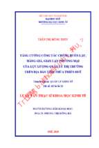 Tăng cường công tác chống buôn lậu, hàng giả, gian lận thương mại của lực lượng quản lý thị trường trên địa bàn tỉnh thừa thiên huế