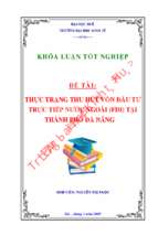 Thực trạng thu hút vốn đầu tư trực tiếp nước ngoài (fdi) tại thành phố đà nẵng