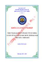 Thực trạng quản lý vốn đầu tư xây dựng  cơ bản từ ngân sách nhà nước trên địa bàn tỉnh thừa thiên huế