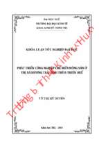 Phát triển công nghiệp chế biến nông sản ở thị xã hương trà   huế.