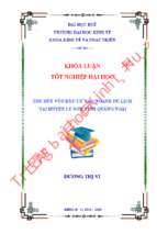 Thu hút vốn đầu tư vào ngành du lịch tại huyện lý sơn, tỉnh quảng ngãi