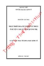 Phát triển doanh nghiệp tư nhân ở huyện cam lộ, tỉnh quảng trị