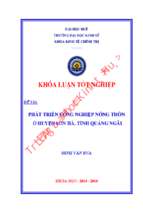 Phát triển công nghiệp nông thôn  ở huyện sơn hà, tỉnh quảng ngãi