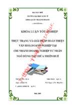 Thực trạng và giải pháp hoàn thiện văn hoá doanh nghiệp tại chi nhánh doanh nghiệp tư nhân ngô đồng tại thừa thiên huế