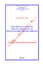 Phát triển sản xuất rau má theo quy trình vietgap tại huyện quảng điền, tỉnh thừa thiên huế