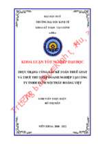 Thực trạng công tác kế toán thuế gtgt và thuế tndn tại công ty tnhh sxtm nội thất hoàng việt.