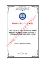 Thực trạng kế toán doanh thu và xác định kết quả kinh doanh tại công ty cổ phần kỹ nghệ thực phẩm á châu