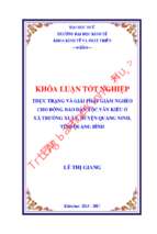Thực trạng và giải pháp giảm nghèo cho đồng bào dân tộc vân kiều ở xã trường xuân, huyện quảng ninh, tỉnh quảng bình