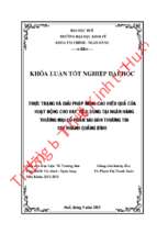 Thực trạng và giải pháp nâng cao hiệu quả của hoạt động cho vay tiêu dùng tại ngân hàng thương mại cổ phần sài gòn thương tín chi nhánh quảng bình.