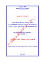 Phát triển dịch vụ phi tín dụng tại ngân hàng thương mại cổ phần đầu tư và phát triển việt nam   chi nhánh mỹ tho.