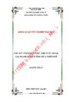 Thu hút vốn đầu tư trực tiếp nước ngoài vào ngành du lịch tỉnh thừa thiên huế