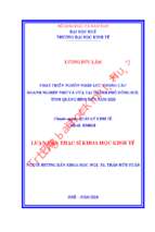 Phát triển nguồn nhân lực trong các doanh nghiệp nhỏ và vừa tại thành phố đồng hới, tỉnh quảng bình đến năm 2020