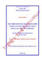 Phát triển đối tượng tham gia bảo hiểm xã hội tự nguyện trên địa bàn thị xã hương trà, tỉnh thừa thiên huế