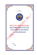 Phát triển dịch vụ du lịch làng nghề truyền thống tại thành phố huế