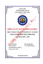 Thực trạng thu hút vốn đầu tư  vào khu công nghiệp tỉnh thừa thiên huế giai đoạn 2014 – 2016