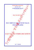 Phát triển du lịch huyện bố trạch   tỉnh quảng bình.