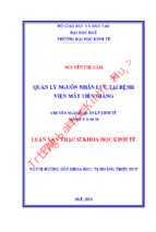 Quản lý nguồn nhân lực tại bệnh viện mắt tiền giang.