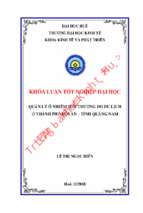 Quản lý ô nhiễm môi trường do du lịch ở thành phố hội an – tỉnh quảng nam