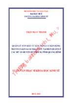 Quản lý vốn đầu tư xây dựng cơ bản bằng nguồn ngân sách nhà nước tại ban quản lý các dự án huyện bố trạch, tỉnh quảng bình