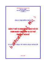 Quản lý thuế thu nhập doanh nghiệp đối với doanh nghiệp dân doanh tại cục thuế tỉnh thừa thiên huế