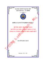 Thực trạng công tác kế toán nguyên vật liệu và công cụ dụng cụ tại công ty cổ phần xây lắp thừa thiên huế
