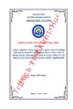 Thực trạng công tác kế toán công nợ phải thu khách hàng, phải trả nhà cung cấp và phân tích tình hình công nợ tại công ty cổ phần xây dựng – giao thông thừa thiên huế.