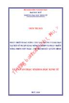 Phát triển hoạt động cho vay trung và dài hạn tại hội sở ngân hàng nông nghiệp và phát triển nông thôn việt nam – chi nhánh bắc quảng bình