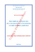 Phát triển du lịch sinh thái dựa vào cộng đồng ở vùng đầm phá ven biển tỉnh thừa thiên huế.