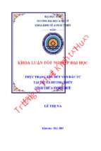 Thực trạng thu hút vốn đầu tư tại thị xã hương thủy tỉnh thừa thiên huế