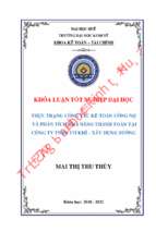 Thực trạng công tác kế toán công nợ và phân tích khả năng thanh toán tại công ty tnhh cơ khí – xây dựng sướng